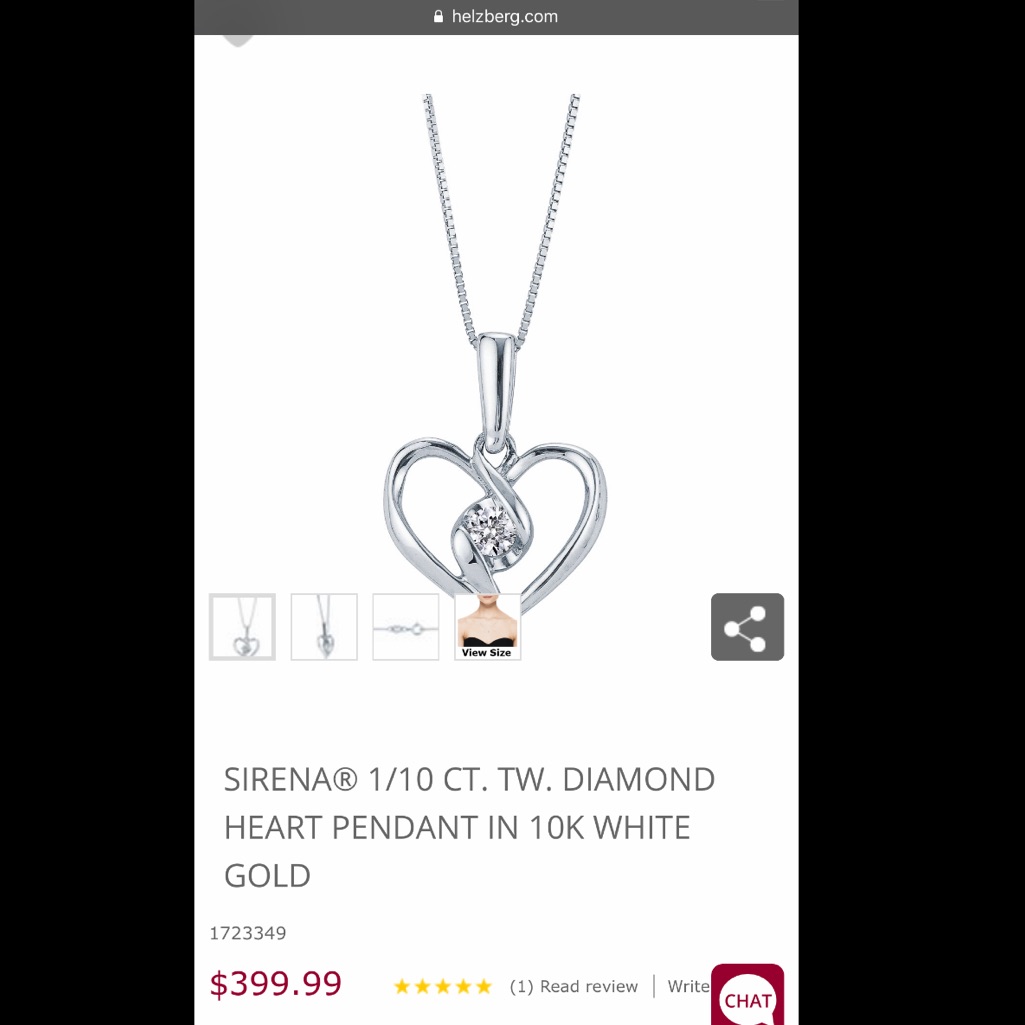 Helzberg Diamonds Heart Diamond Necklace